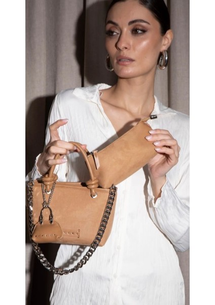 Kadın El ve Çapraz Çanta SLY195 - Camel modelleri