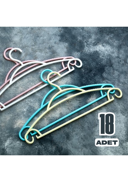 18 Adet Galaxy Askı Elbise Askısı - Karışık Renk