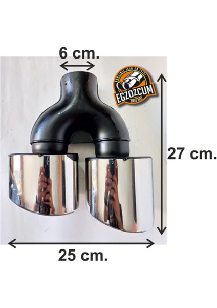 100 Mm. Paslanmaz Krom Yassı Çiftli Sağ/sol Takım Egzoz Eksoz Ucu 2 Adet (Çapraz Eşit) modelleri
