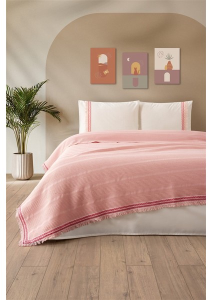 Tivoli Tek Kişilik Dantelli 3 Parça Pike Takımı-Waffle Pike Seti-Melanie-Pudra fiyatları