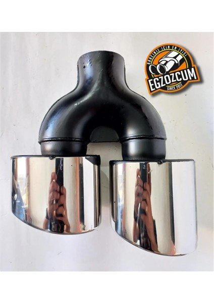 100 Mm. Paslanmaz Krom Yassı Çiftli Sağ/sol Takım Egzoz Eksoz Ucu 2 Adet (Çapraz Eşit) fırsatları