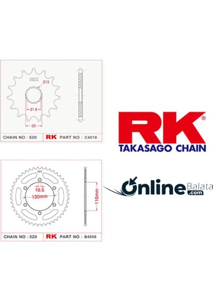 Yamaha R 25 Rk Dişli Seti