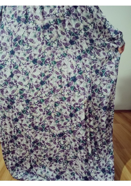 Robadan Uzun Kollu %100 Viskon Basma Çiçekli Anne Elbise, Namaz Elbisesi indirimleri