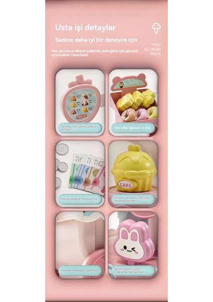 Çocuk Dondurma Kamyonu 38 Parçalı Eğitici Oyuncaklar Seti (Yurt Dışından) fırsatları