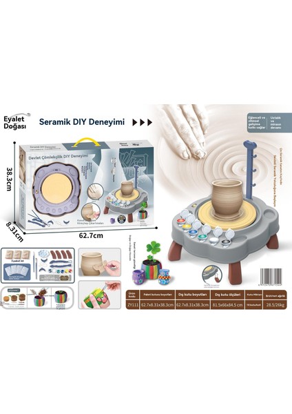 Çocuk Otomatik Çömlek Makinesi Yumuşak Çömlek Kil Seti Eğitici (Yurt Dışından) modelleri