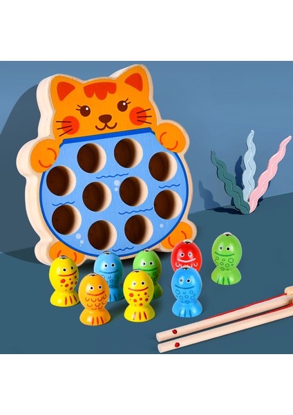 Minik Kedi Balıkçılık Mıknatıslı Olta Eğlenceli Oyuncak (Yurt Dışından) indirimleri