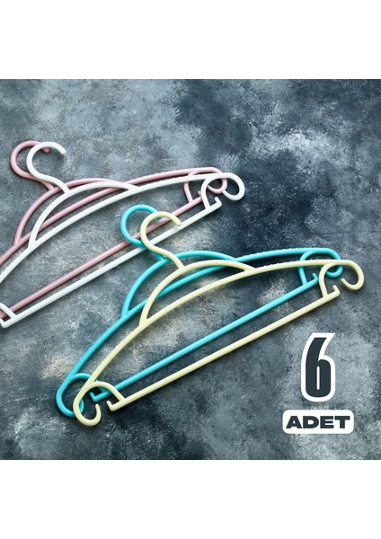 6 Adet Galaxy Askı Elbise Askısı - Karışık Renk