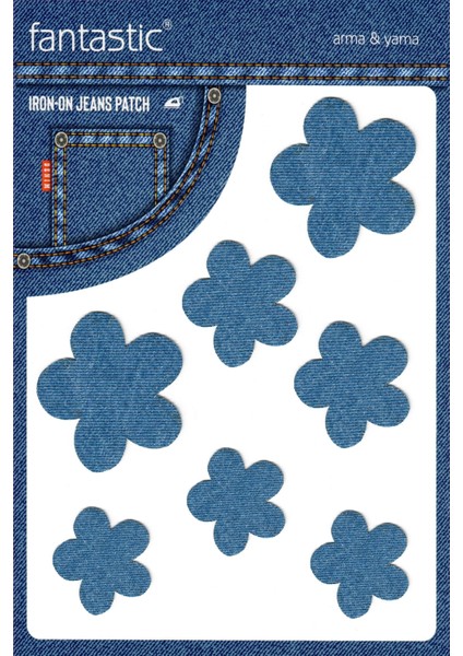 Ütü ile Yapışan Kot Arma Patch Kot Yaması, Denim Jeans Onarım & Dekoratif Amaçlı Çiçek Açık Mavi Şekilli Kot Yama Çiçek Şeklinde