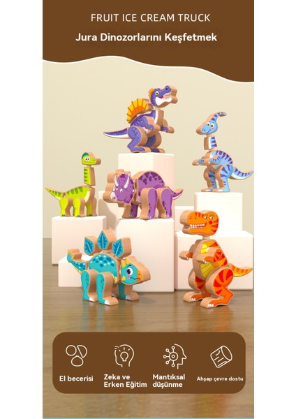 El Yapımı Ahşap Manyetik Jurassic Dinozor Oyuncak (Yurt Dışından) fırsatları