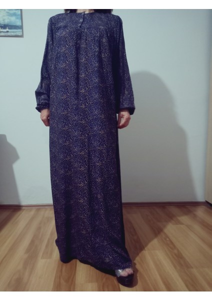 Robadan Uzun Kollu %100 Viskon Basma Çiçekli Anne Elbise, Namaz Elbisesi