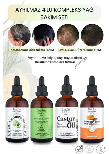 Daily Dream Series | Süper 4'lü Kompleks Yağ Seti | Hızlı Uzatma,saç Oluşumu,onarım (100 ml x 4 )