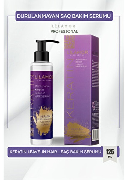 Keratinli Durulanmayan Saç Bakım Serumu Parlak ve Hacimli Saçlar İçin 125 ml