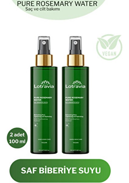 Ikili Biberiye Suyu Saç Toniği - Hızlı Saç Uzatma Etkili - Dökülme Karşıtı 100ML x 2 Adet