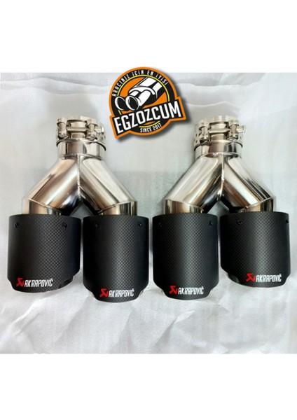 90 Mm. Akrapoviç Egsoz Eksoz Ucu Içi Krom Dual Çiftli Mat Karbon Sağ/sol Takım Uyumlu fiyatları
