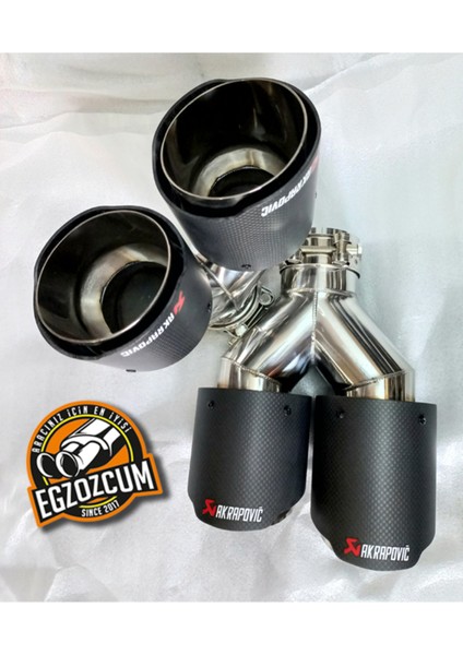 90 Mm. Akrapoviç Egsoz Eksoz Ucu Içi Krom Dual Çiftli Mat Karbon Sağ/sol Takım Uyumlu modelleri