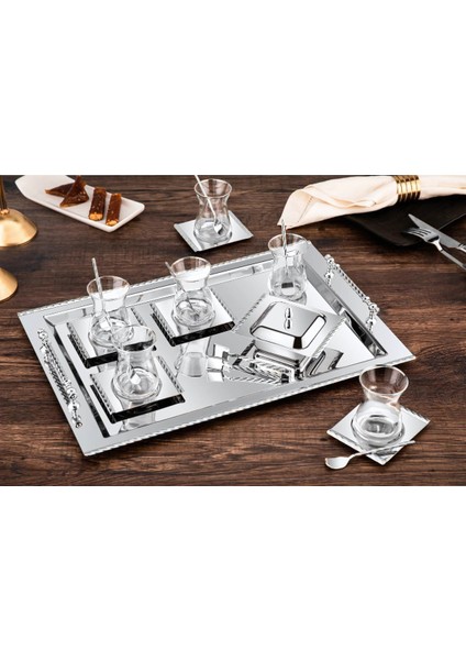 Roma 40 Parça 12 Kişilik Çay Seti - 18/10 Paslanmaz Çelik