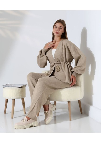 Kuşak Detaylı Ikili Triko Takım fiyatları