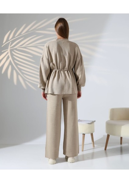 Kuşak Detaylı Ikili Triko Takım indirimleri