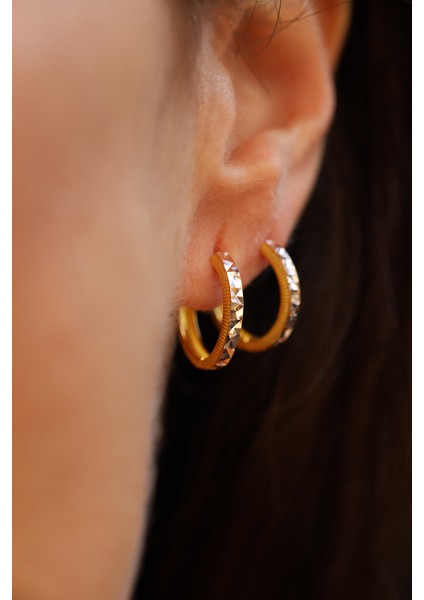 14 Ayar Altın Kalemli Ajda Model Halka Küpe fiyatları