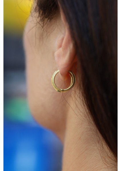 14 Ayar Altın Kalemli Ajda Model Halka Küpe fırsatları