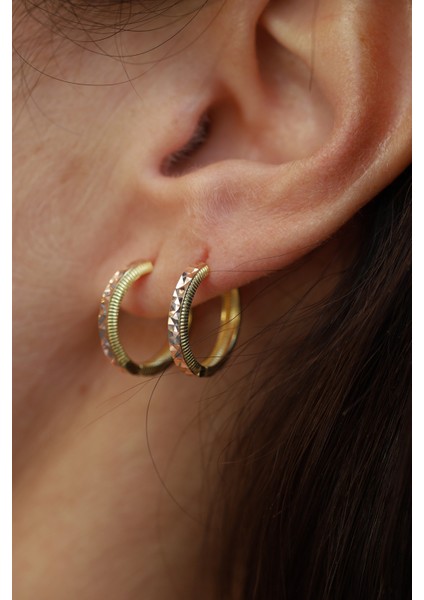 14 Ayar Altın Kalemli Ajda Model Halka Küpe indirimleri