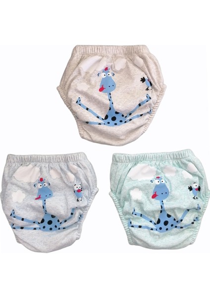 3 'lü Zürafa Baskılı Bebek Alıştırma Külot
