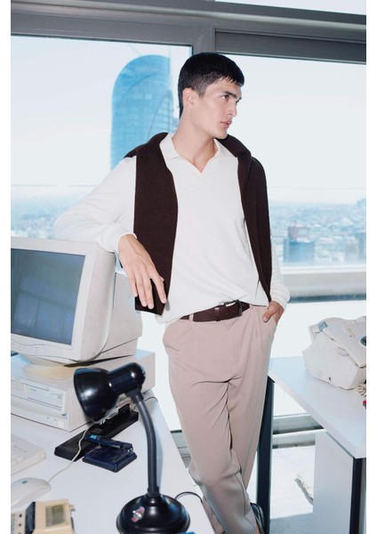 Regular Fit Polo Yaka Sweatshirt D7448AX25SP fiyatları