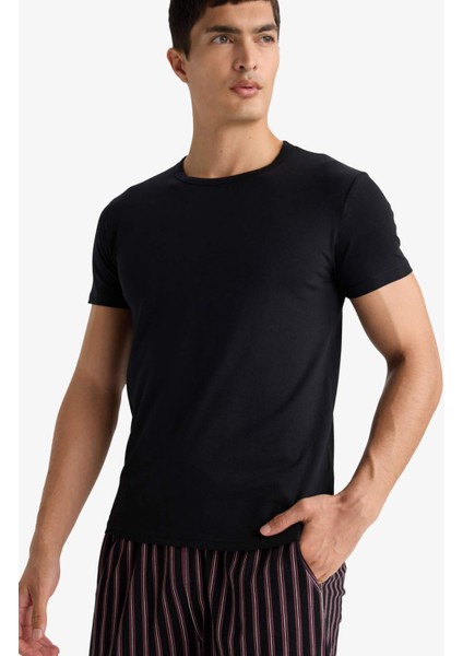 Slim Fit Dar Kesim Bisiklet Yaka Üst L4885AZ25AU