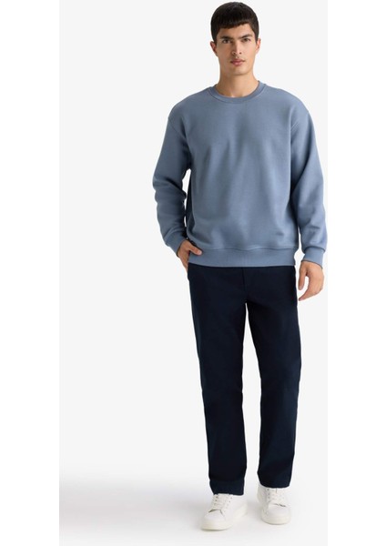 Relax Fit Bisiklet Yaka Kalın İçi Yumuşak Tüylü Basic Düz Sweatshirt T5139AZ25AU fiyatları