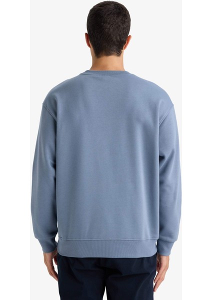 Relax Fit Bisiklet Yaka Kalın İçi Yumuşak Tüylü Basic Düz Sweatshirt T5139AZ25AU