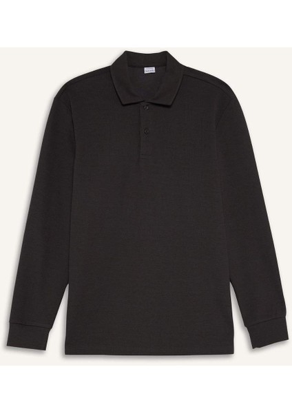 Regular Fit Polo Yaka Waffle Sweatshirt F0301AX25AU
