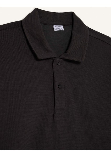 Regular Fit Polo Yaka Waffle Sweatshirt F0301AX25AU