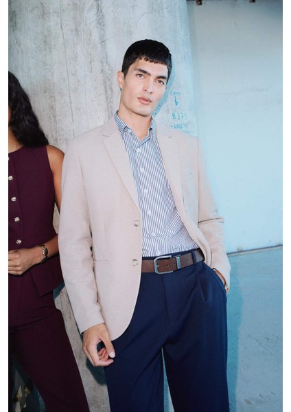 Modern Fit Düğmeli Cepli Blazer Ceket F2347AX25AU