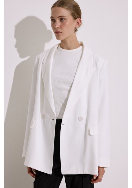 Doğal Kumaş Blazer Ceket Ekru fiyatları