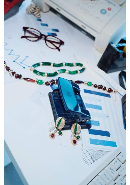 Kadın Taşlı Gold Küpe F6682AXNS