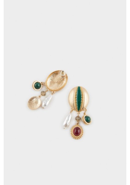 Kadın Taşlı Gold Küpe F6682AXNS fırsatları