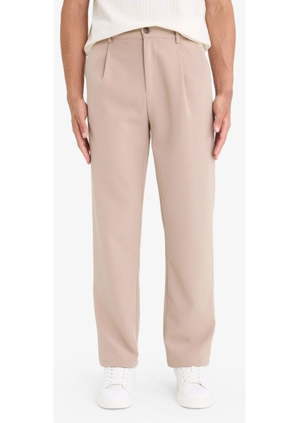 Straight Fit Pileli Cepli Düz Paça Kumaş Pantolon F7140AX25AU