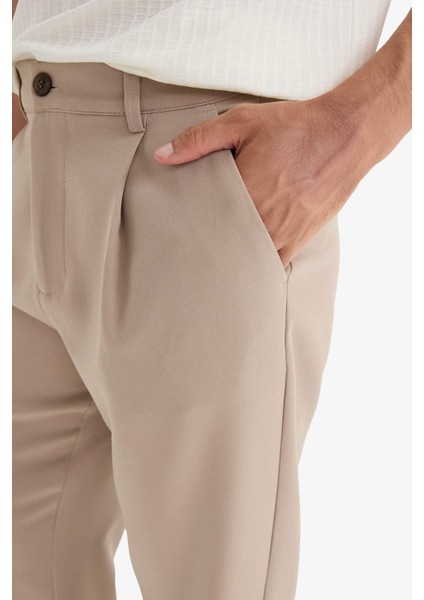 Straight Fit Pileli Cepli Düz Paça Kumaş Pantolon F7140AX25AU