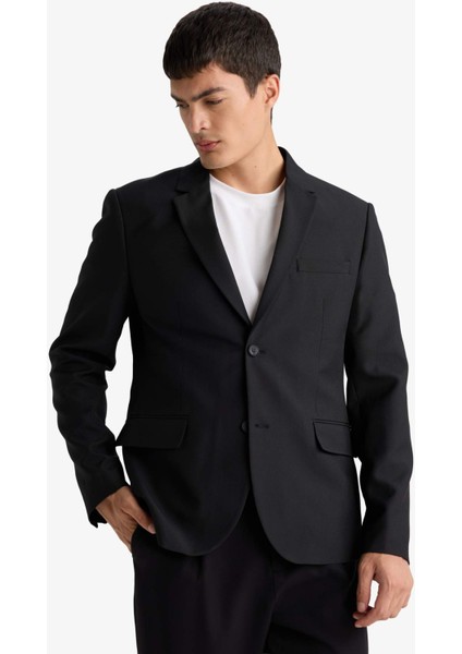 Slim Fit Dar Kesim Twill Düğmeli Blazer Ceket F7232AX25AU modelleri