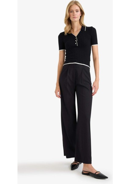 Fitted Polo Yaka Triko Kısa Kollu Kazak F7771AX25AU fırsatları