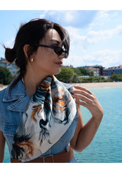 Rise Of Phoenix %100 Ipek Saten Kadın Fular