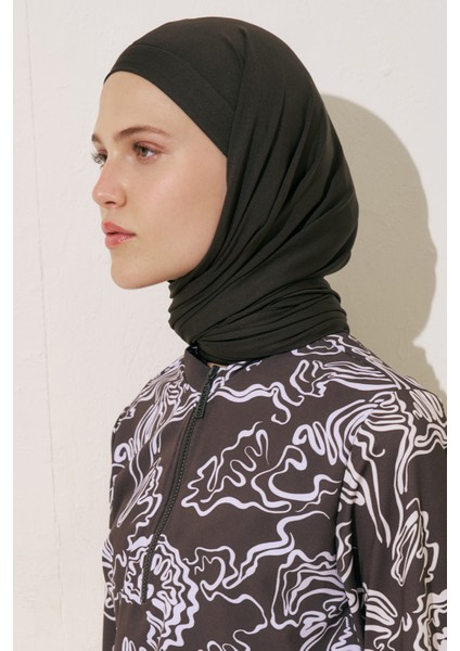 Bone Bağlamalı Mayo Şal Kahverengi