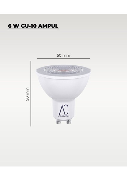 6W GU10 LED Ampul 3200K Sarı Işık 10 Adet fiyatları