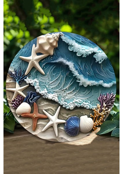 Deniz Esintili Uv Baskılı Mdf Duvar Süsü – 33X33 cm & 20X20 cm DT105