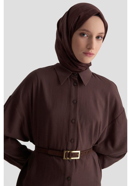 Düğme Detaylı Gömlek 25KD1108 Kahverengi fiyatları