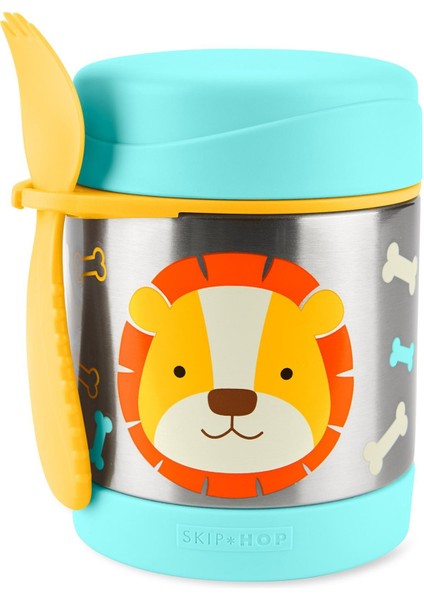 Paslanmaz Çelik Mama Saklama ve Taşıma Termosu Aslan