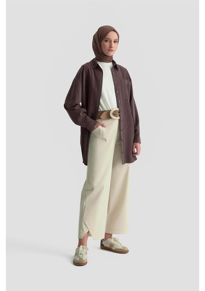 Metal Düğmeli Gömlek 25KD1105 Acı Kahve fiyatları