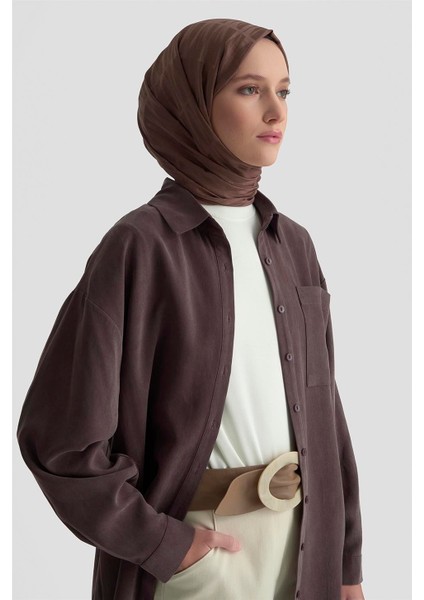 Metal Düğmeli Gömlek 25KD1105 Acı Kahve modelleri