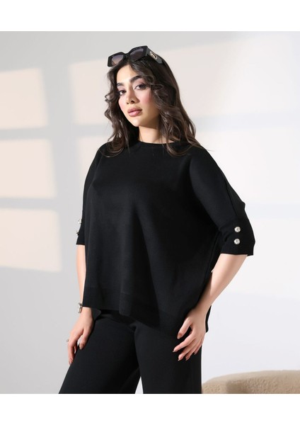 Zarif Dokunuş Düğme Detaylı Triko Takım fiyatları