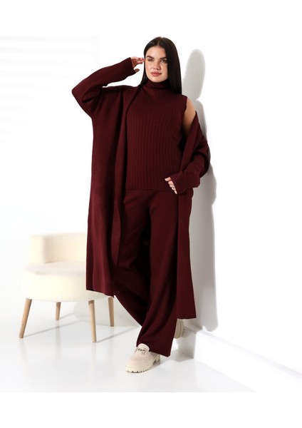 Balıkçı Yaka Asil Üçlü Triko Takım fiyatları